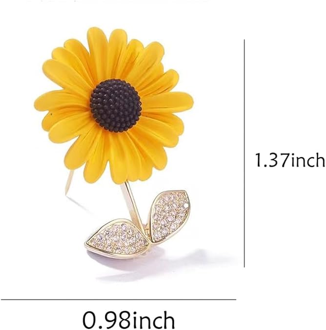 Glistening Sunflower Diamond Brooch - Illuminate Your Fashion Charm