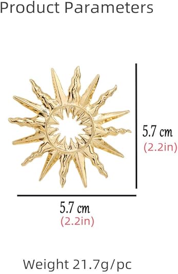 Golden Sunburst Brooch – Vintage Style Radiant Sun Pin Badge for Men and Women, Gothic Solar Design Lapel Pin for Coats, Scarves & Hats