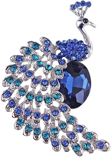 Luxury Peacock Brooch – Vintage Crystal Rhinestone Pin for Women, Elegant Statement Jewelry