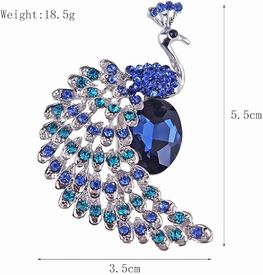 Luxury Peacock Brooch – Vintage Crystal Rhinestone Pin for Women, Elegant Statement Jewelry