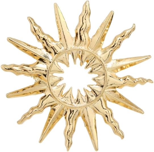 Golden Sunburst Brooch – Vintage Style Radiant Sun Pin Badge for Men and Women, Gothic Solar Design Lapel Pin for Coats, Scarves & Hats