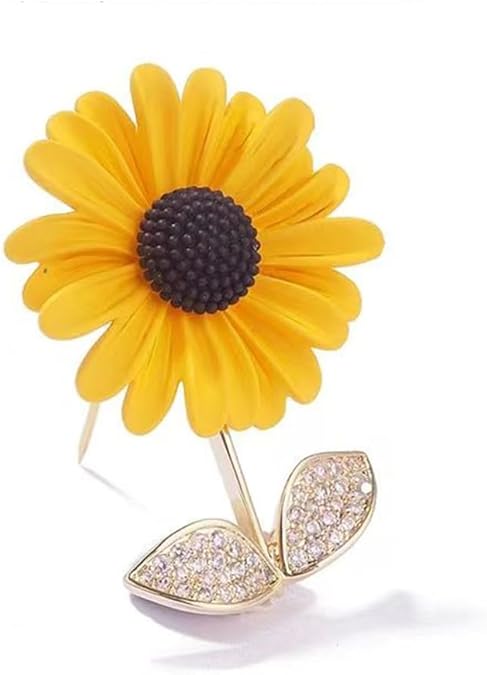 Glistening Sunflower Diamond Brooch - Illuminate Your Fashion Charm